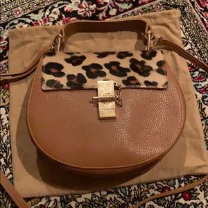 Leather Purse with Animal Print Detail